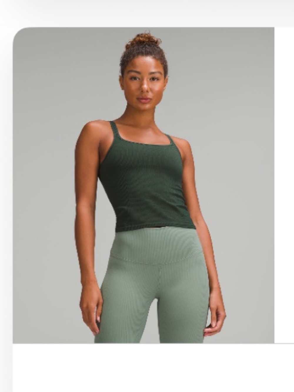 Lululemon Ebb to Street Scoop-Neck Cropped Tank Top - Legacy Green
